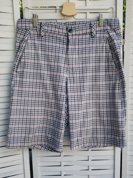 lululemon athletica Other - Lululemon Athletica Men's Plaid Casual Shorts in Light Pink and Gray Size 34